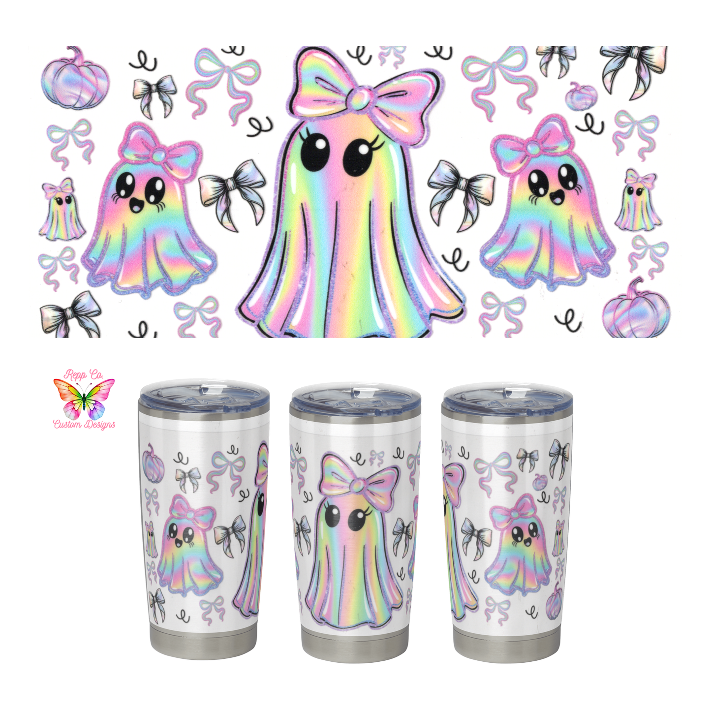Neon Ghosts and Bows Full Wrap