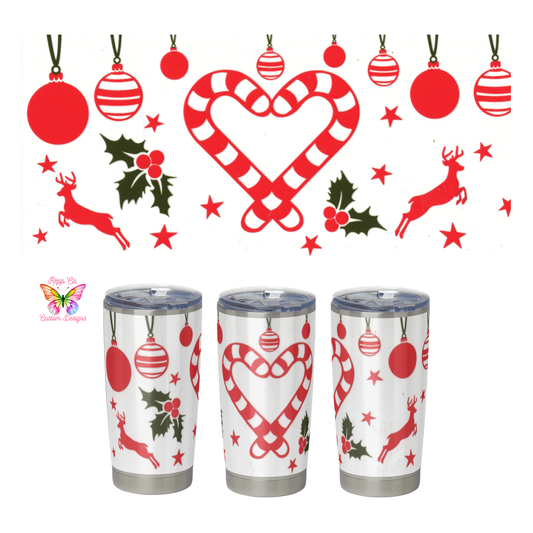 Candy Canes and Reindeer Full Wrap