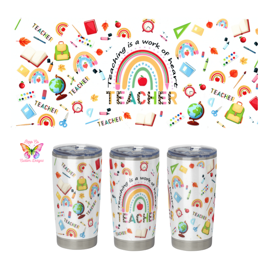 Teacher Rainbow and Supplies Full Wrap