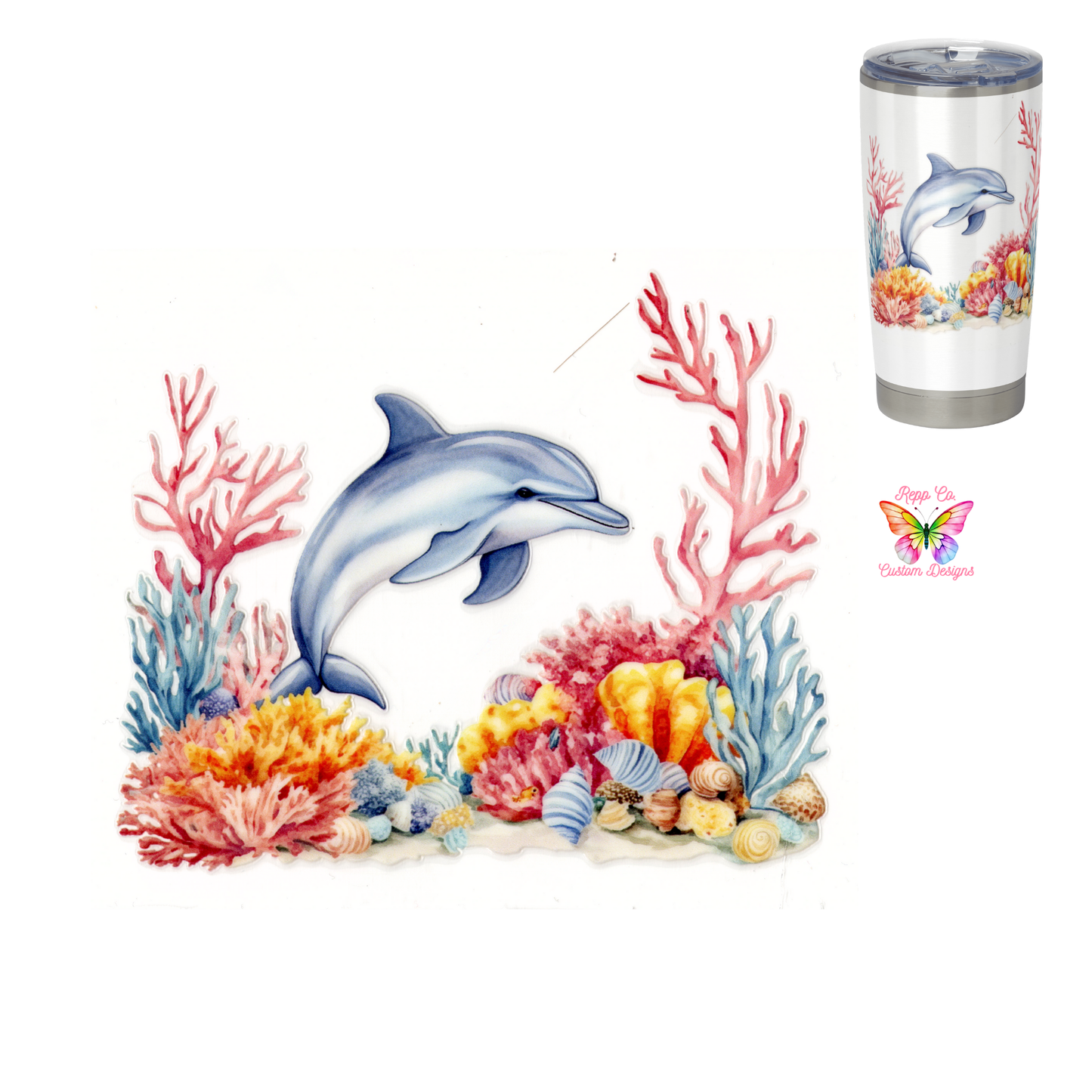 Dolphin With Coral