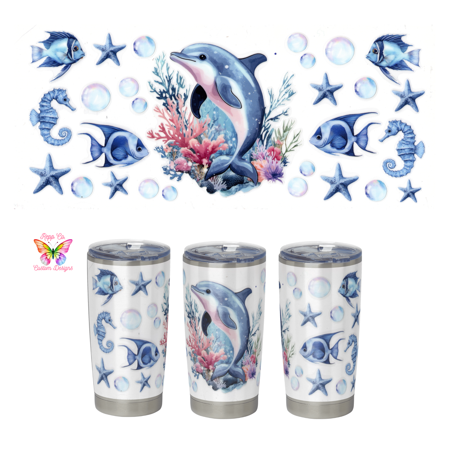 Dolphin With Seashells - Full Wrap