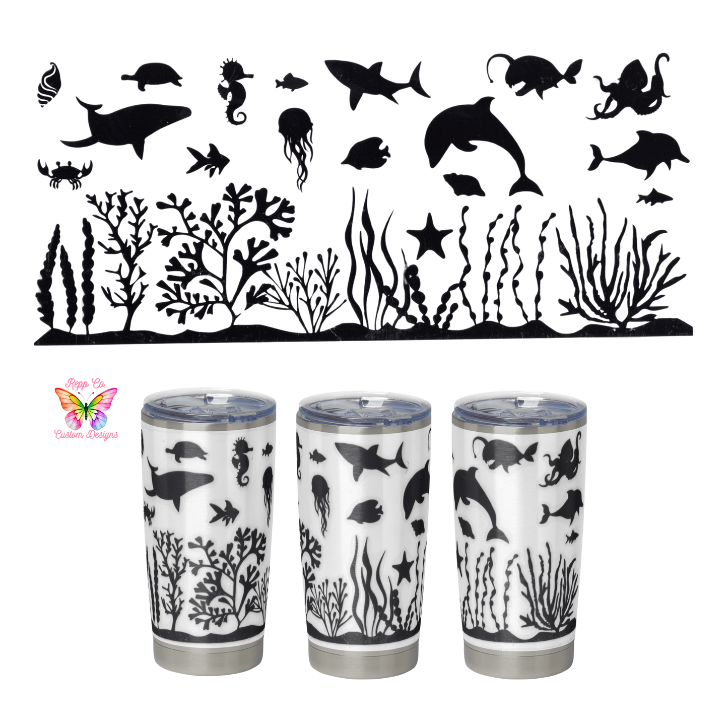 Ocean Scene B/W - Full Wrap