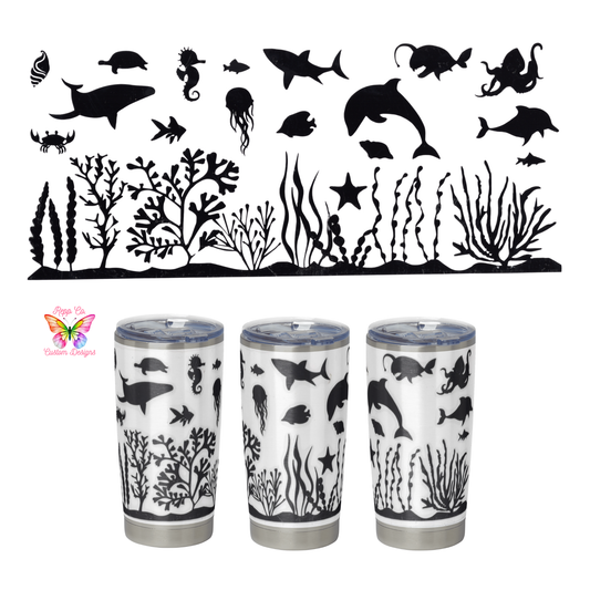 Ocean Scene B/W - Full Wrap